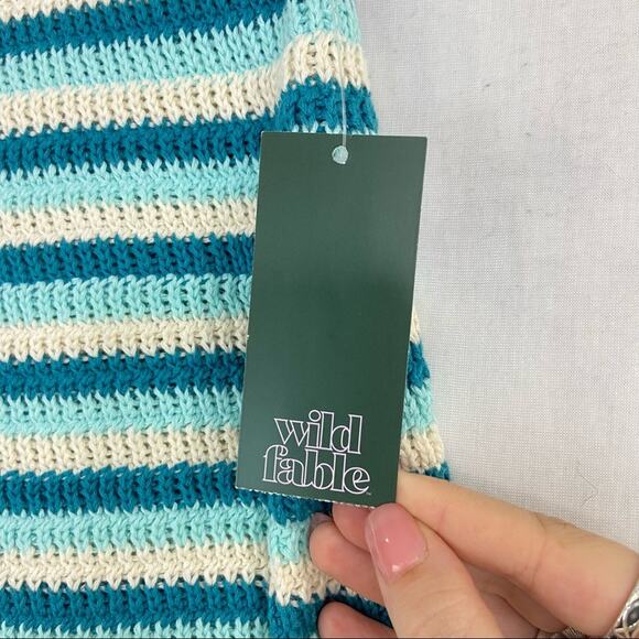 NWT Wild Fable Knit Scallop Hem Striped Skirt size Small - Picture 5 of 9